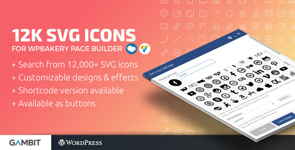 12k SVG Icons For WPBakery Page Builder (formerly Visual Composer) Preview Wordpress Plugin - Rating, Reviews, Demo & Download
