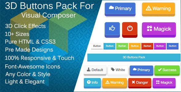 3D Buttons Pack – Visual Composer Extension Preview Wordpress Plugin - Rating, Reviews, Demo & Download