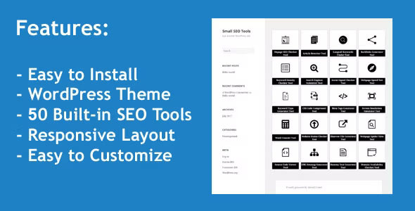 50 Small SEO Tools WordPress Theme Preview - Rating, Reviews, Demo & Download