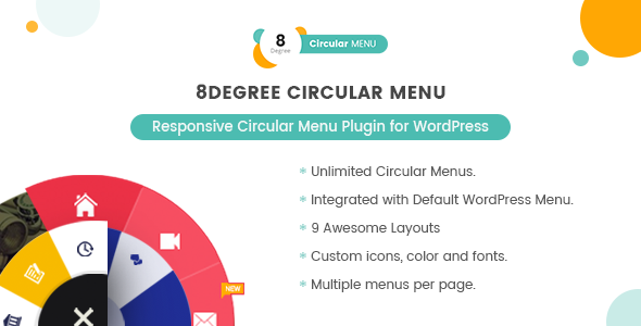 8Degree Circular Menu – Responsive Circular Menu Plugin For WordPress Preview - Rating, Reviews, Demo & Download