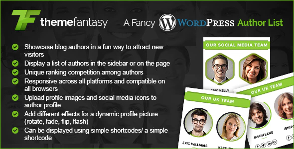 A Fancy WordPress Author List Preview - Rating, Reviews, Demo & Download