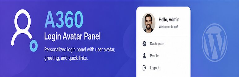 A360 Login Avatar Panel Preview Wordpress Plugin - Rating, Reviews, Demo & Download