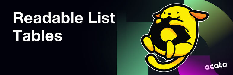 Acato Readable List Tables Preview Wordpress Plugin - Rating, Reviews, Demo & Download