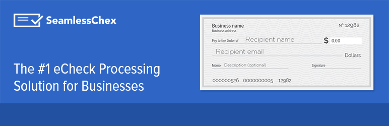 Accept ECheck Payments For WooCommerce – Verify And Accept EChecks Online Today! Preview Wordpress Plugin - Rating, Reviews, Demo & Download