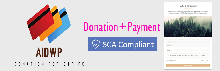 Accept Stripe Donation And Payments – AidWP Preview Wordpress Plugin - Rating, Reviews, Demo & Download