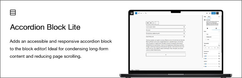 Accordion Block Lite Preview Wordpress Plugin - Rating, Reviews, Demo & Download