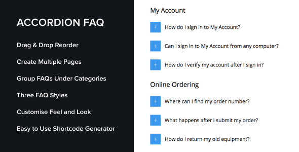 Accordion FAQ WordPress Plugin Preview - Rating, Reviews, Demo & Download