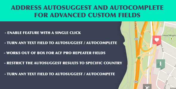 ACF Address Autosuggest And Autocomplete Preview Wordpress Plugin - Rating, Reviews, Demo & Download