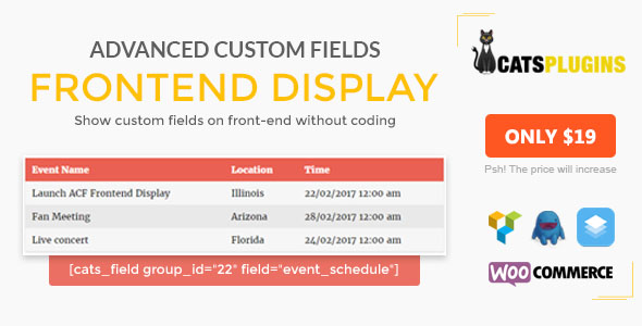 ACF Frontend Display – Show Custom Fields & Metakey On Frontend Without Coding Preview Wordpress Plugin - Rating, Reviews, Demo & Download