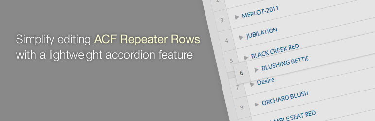 ACF Repeater Editor Accordion Preview Wordpress Plugin - Rating, Reviews, Demo & Download
