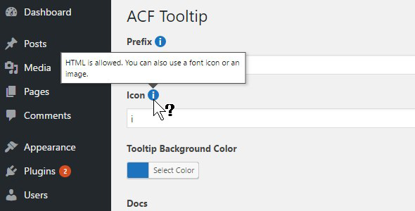 ACF Tooltip Helper Preview Wordpress Plugin - Rating, Reviews, Demo & Download