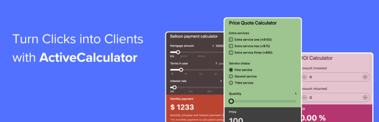 ActiveCalculator Preview Wordpress Plugin - Rating, Reviews, Demo & Download