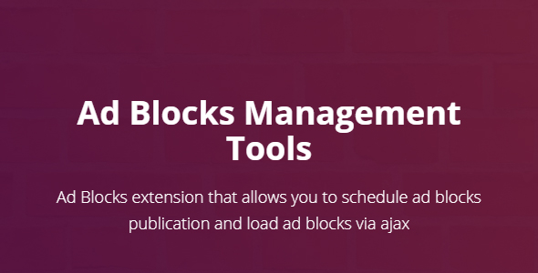 Ad Blocks Management Tools Preview Wordpress Plugin - Rating, Reviews, Demo & Download