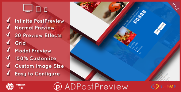 AD Post Preview Wordpress Plugin Preview - Rating, Reviews, Demo & Download