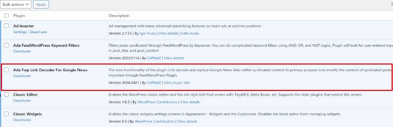 Ada Fwp Link Decoder For Google News Preview Wordpress Plugin - Rating, Reviews, Demo & Download