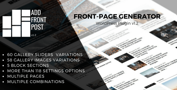 Add Front Post – WordPress Plugin Front-Page Generator Preview - Rating, Reviews, Demo & Download