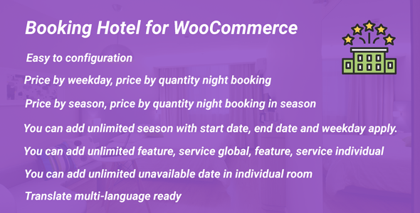 Add-on Booking Hotel For WooCommerce Preview Wordpress Plugin - Rating, Reviews, Demo & Download