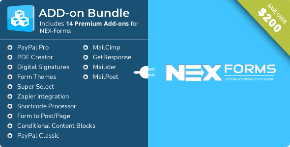 Add-on Bundle For NEX-Forms – WordPress Form Builder Preview - Rating, Reviews, Demo & Download