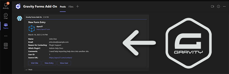 Add-On For Microsoft Teams And Gravity Forms Preview Wordpress Plugin - Rating, Reviews, Demo & Download