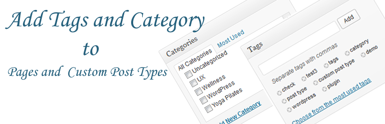 Add Tags And Category To Page And Post Types Preview Wordpress Plugin - Rating, Reviews, Demo & Download