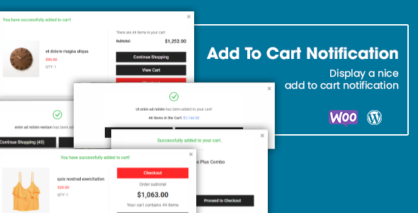 Add To Cart Notification – WooCommerce WordPress Plugin Preview - Rating, Reviews, Demo & Download