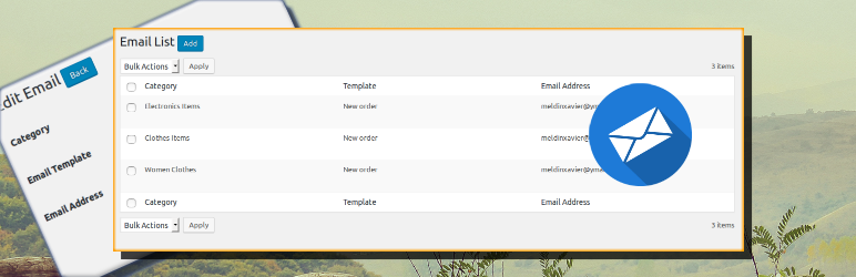Additional Email For Order By Category Preview Wordpress Plugin - Rating, Reviews, Demo & Download
