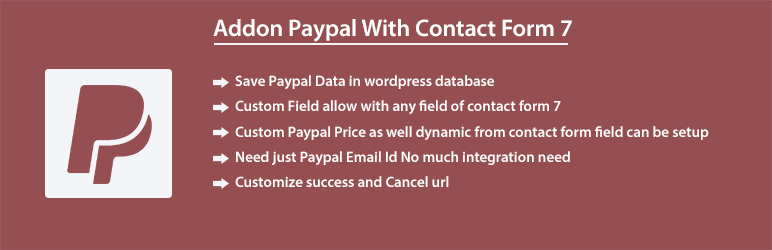 Addon Paypal And Stripe With Contact Form 7 Preview Wordpress Plugin - Rating, Reviews, Demo & Download