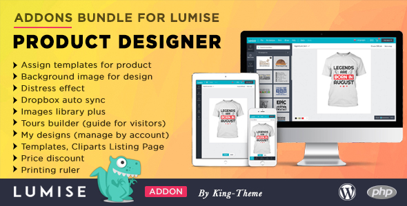Addons Bundle For Lumise Product Designer Preview Wordpress Plugin - Rating, Reviews, Demo & Download