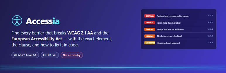 Adinav Accessibility Audit For EAA Preview Wordpress Plugin - Rating, Reviews, Demo & Download