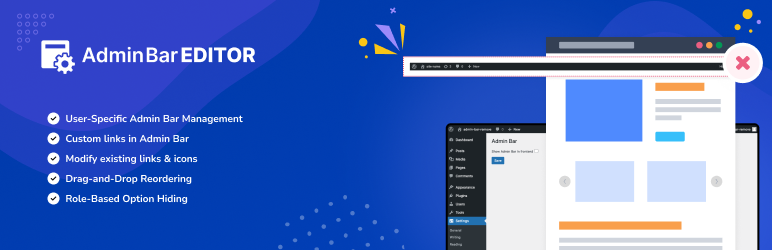 Admin Bar Editor – Toolbar Customization With User Role Based Access & Custom Menus Preview Wordpress Plugin - Rating, Reviews, Demo & Download
