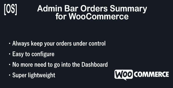 Admin Bar Orders Summary For WooCommerce Preview Wordpress Plugin - Rating, Reviews, Demo & Download