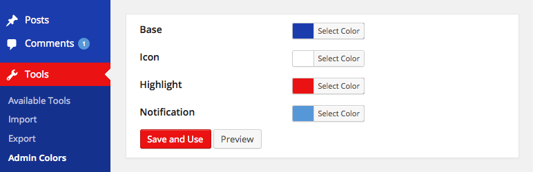 Admin Color Schemer Preview Wordpress Plugin - Rating, Reviews, Demo & Download