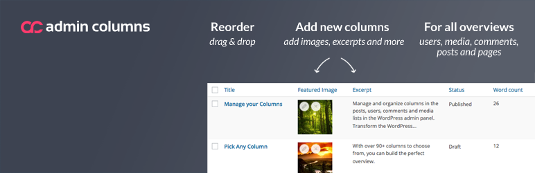 Admin Columns Preview Wordpress Plugin - Rating, Reviews, Demo & Download