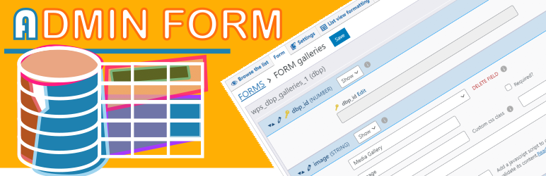 ADMIN FORM Preview Wordpress Plugin - Rating, Reviews, Demo & Download