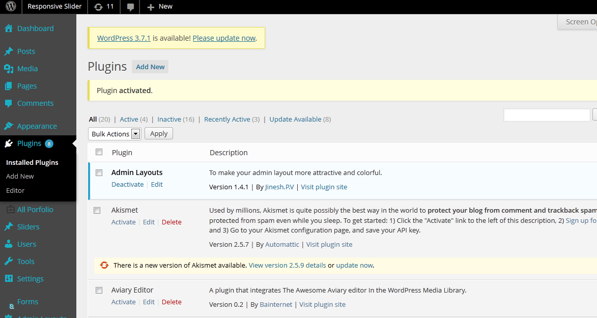 Admin Layouts Preview Wordpress Plugin - Rating, Reviews, Demo & Download