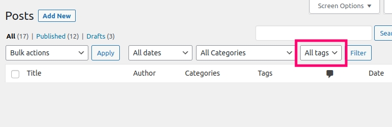 Admin Posts List Tag Filter Preview Wordpress Plugin - Rating, Reviews, Demo & Download