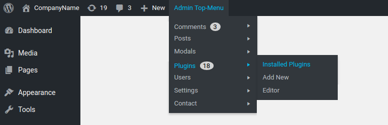 Admin Top-Menu Preview Wordpress Plugin - Rating, Reviews, Demo & Download
