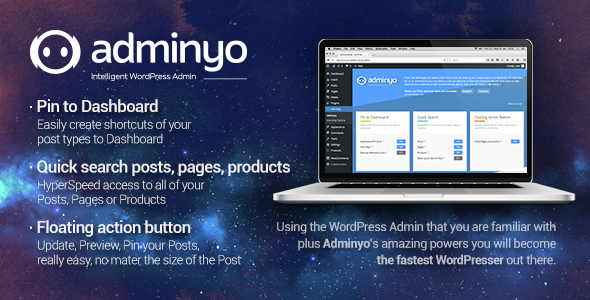 Adminyo – Intelligent WordPress Admin Preview - Rating, Reviews, Demo & Download