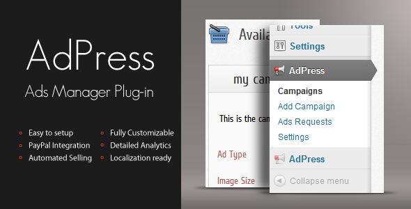 AdPress – WordPress Ad Manager Preview - Rating, Reviews, Demo & Download