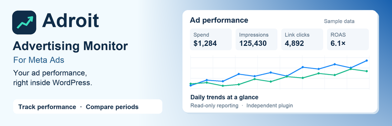 Adroit Advertising Monitor For Meta Ads Preview Wordpress Plugin - Rating, Reviews, Demo & Download
