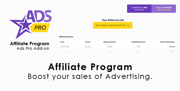 Ads Pro Add-on – WordPress Affiliate Program Preview - Rating, Reviews, Demo & Download