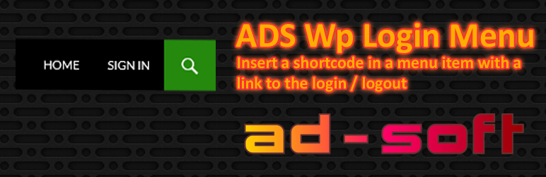 ADS-WpLoginMenu Preview Wordpress Plugin - Rating, Reviews, Demo & Download