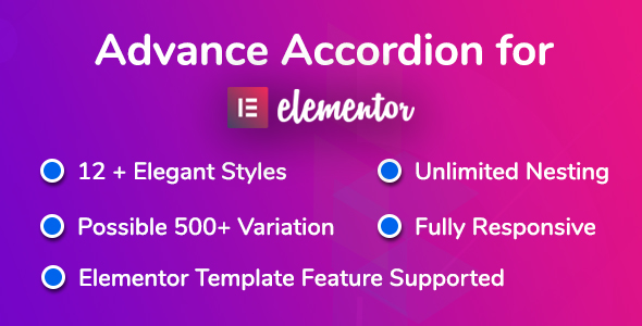 Advance Accordion For Elementor Page Builder Preview Wordpress Plugin - Rating, Reviews, Demo & Download