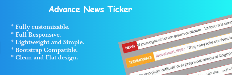 Advance News Ticker Preview Wordpress Plugin - Rating, Reviews, Demo & Download