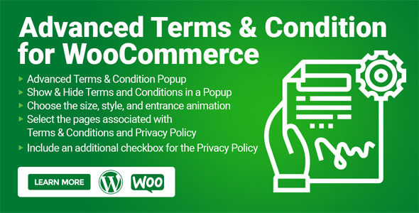 Advance Terms And Condition Popup For WooCommerce Preview Wordpress Plugin - Rating, Reviews, Demo & Download