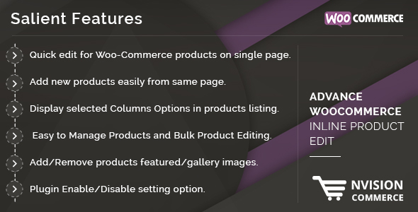 Advance WooCommerce Inline Product Edit Preview Wordpress Plugin - Rating, Reviews, Demo & Download