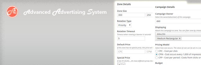 Advanced Advertising System Preview Wordpress Plugin - Rating, Reviews, Demo & Download