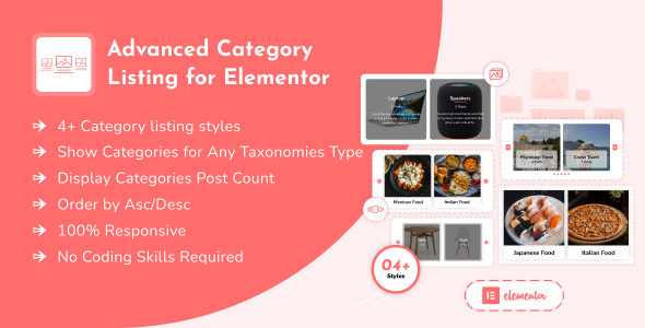 Advanced Category Listing For Elementor Preview Wordpress Plugin - Rating, Reviews, Demo & Download