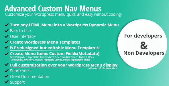Advanced Custom Nav Menus Preview Wordpress Plugin - Rating, Reviews, Demo & Download