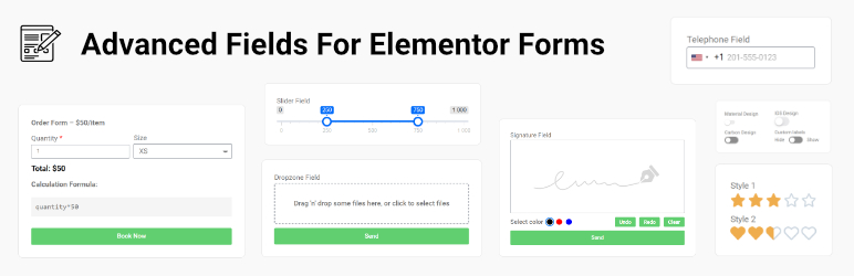 Advanced Fields For Elementor Forms Preview Wordpress Plugin - Rating, Reviews, Demo & Download